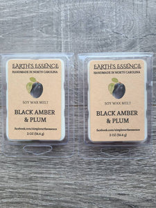 Black Amber & Plum 2 oz Soy Wax Melts