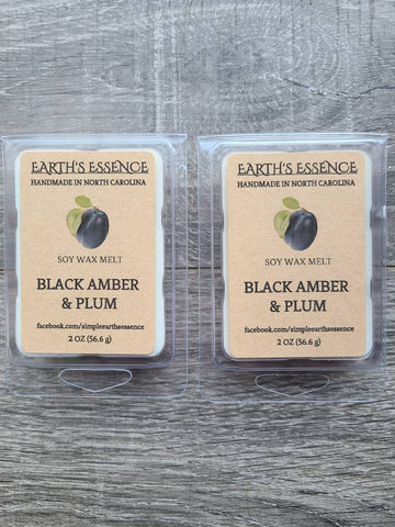 Black Amber & Plum 2 oz Soy Wax Melts