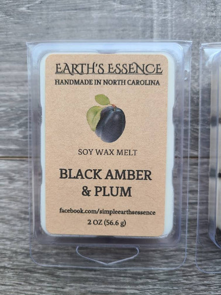 Black Amber & Plum 2 oz Soy Wax Melts