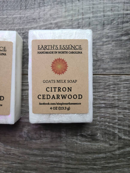 Citron Cedarwood 4 oz Goats Milk Soap