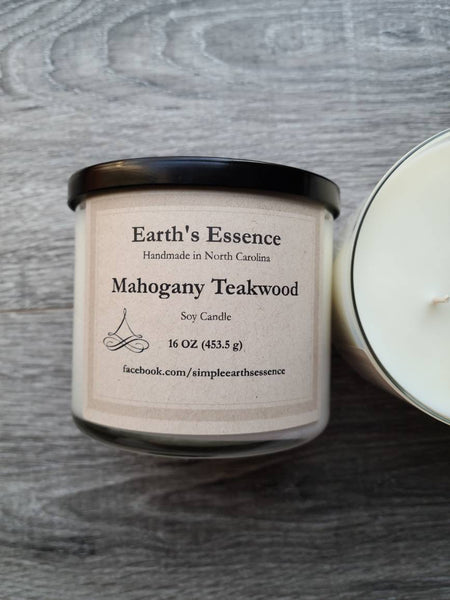 Mahogany Teakwood 16 oz 3-Wick Soy Candle