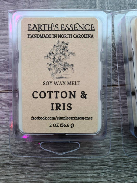 Cotton & Iris 2 oz Soy Wax Melt