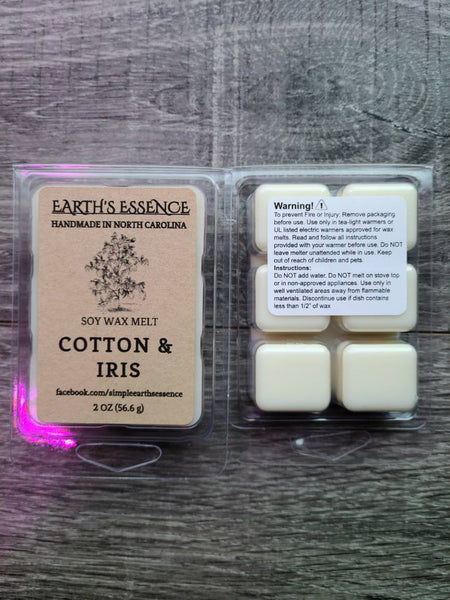 Cotton & Iris 2 oz Soy Wax Melt