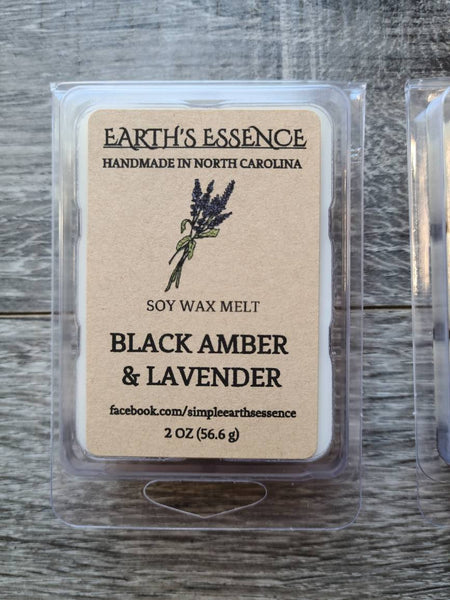 Black Amber & Lavender 2 oz Soy Wax Melts