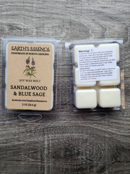 Sandalwood & Blue Sage 2 oz Soy Wax Melt