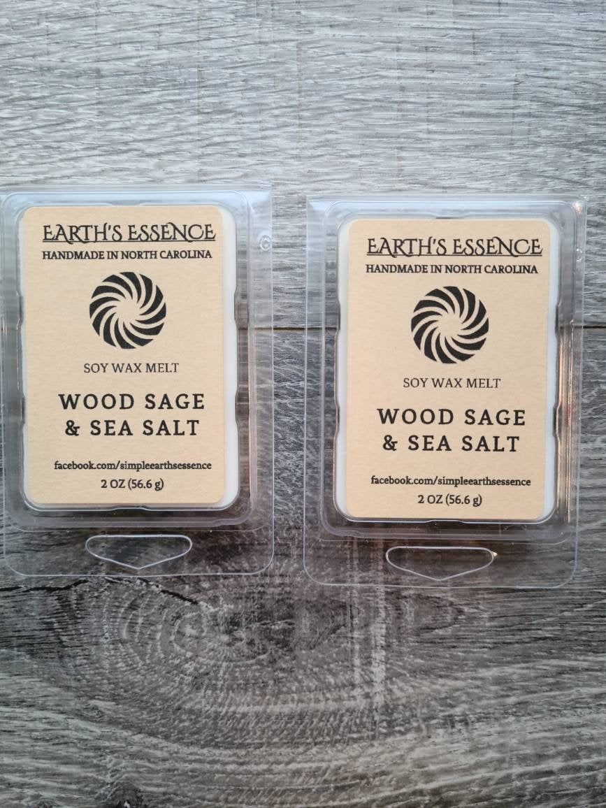 Wood Sage & Sea Salt 2 oz Soy Wax Melt