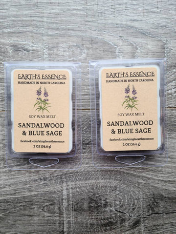 Sandalwood & Blue Sage 2 oz Soy Wax Melt