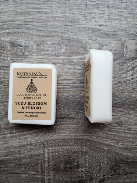 Yuzu Blossom & Hinoki 4 oz Cocoa Mango Butter Luxury Handmade Soap