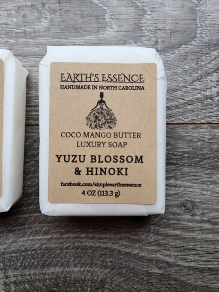 Yuzu Blossom & Hinoki 4 oz Cocoa Mango Butter Luxury Handmade Soap